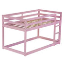 MATEERTY, Letto a castello in legno massello, con scaletta, piattaforme superiore e inferiore realizzate con doghe rinforzate, rosa
