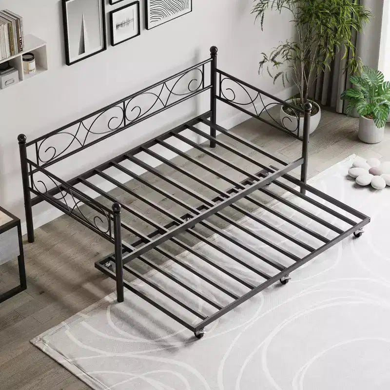 Divano letto singolo con letto estraibile, telaio in metallo resistente per letto singolo con letto estraibile