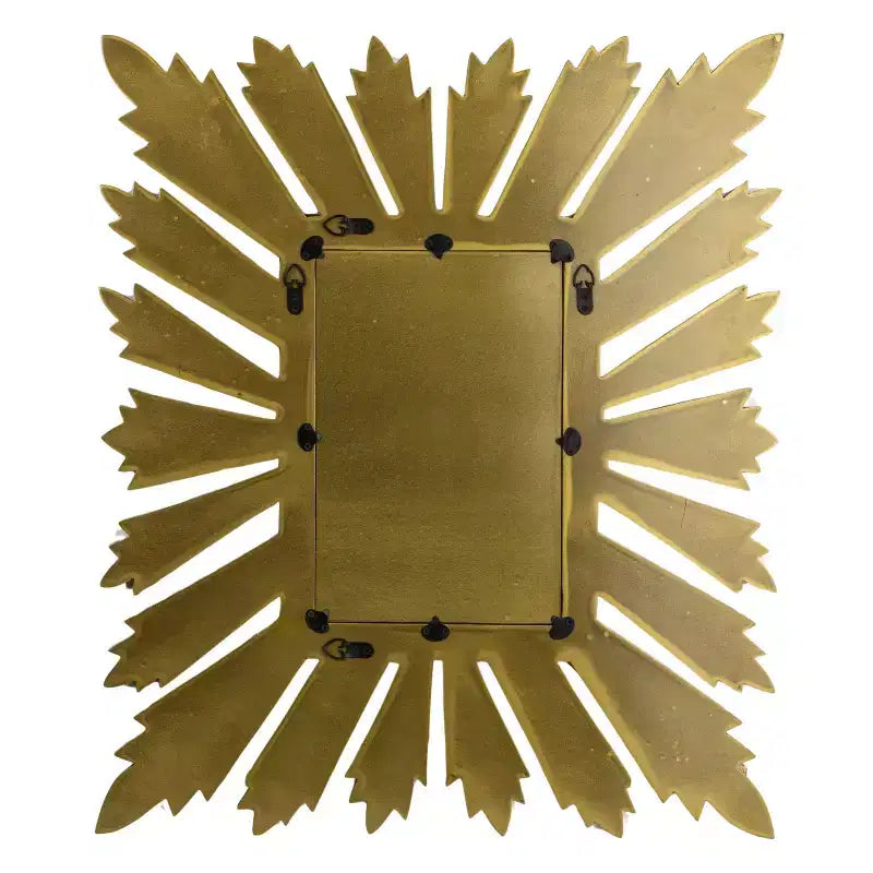 Storied Home Sunburst Rectangular Wall Mirror, Gold