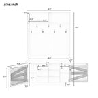 CLIHOME 43.3 Entryway Bench with Coat Rack, 3-in-1 Design Hall Tree with 7 Hooks and Adjustable Shelves