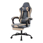 Sedia da gaming, sedia ergonomica da ufficio con poggiapiedi e supporto lombare massaggiante, sedia da videogioco girevole regolabile in altezza