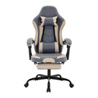 Sedia da gaming, sedia ergonomica da ufficio con poggiapiedi e supporto lombare massaggiante, sedia da videogioco girevole regolabile in altezza