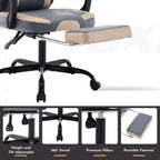 Sedia da gaming, sedia ergonomica da ufficio con poggiapiedi e supporto lombare massaggiante, sedia da videogioco girevole regolabile in altezza