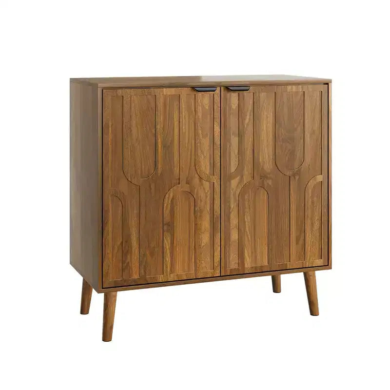 GDFStudio Nilah Farmhouse 31.50'' Paper Clip Storage Cabinet with 2 Doors and Adjustable Shelf