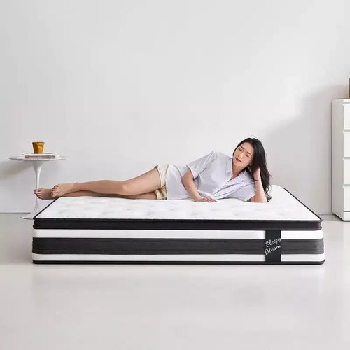 Materasso Ibrido da 12 Pollici King Size con Molle Insacchettate Singole in Memory Foam Certipur-US e Copertura Traspirante