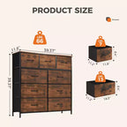 MAYEERTY Fabric Dresser Storage and Organization, Chest of Dresser