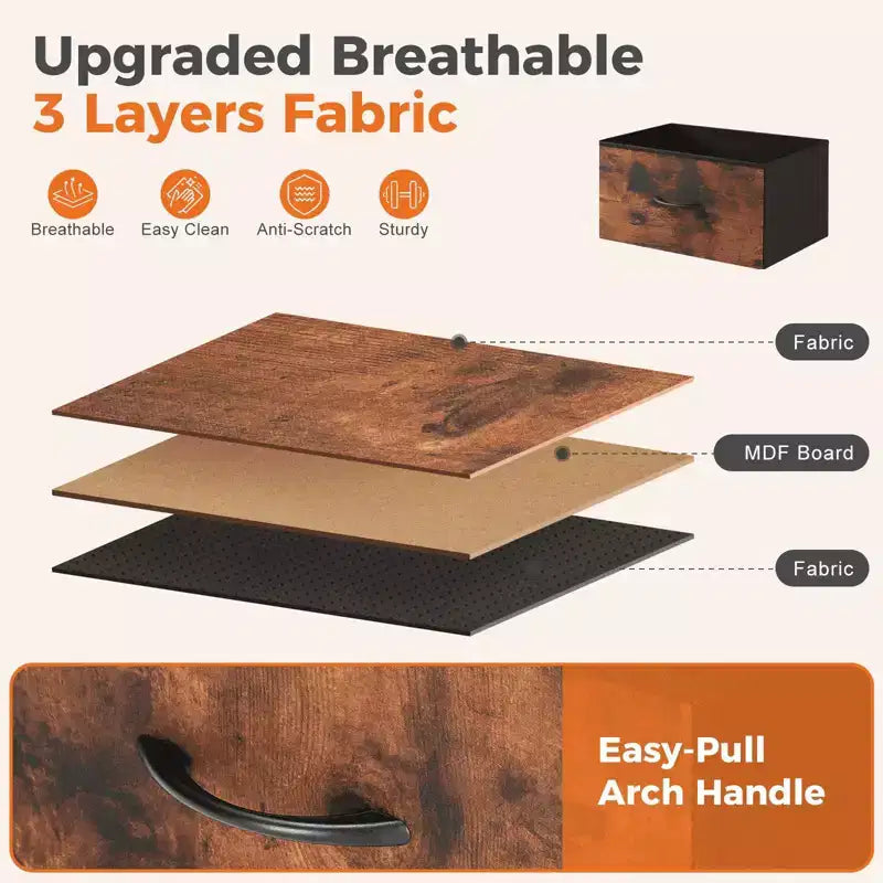 MAYEERTY Fabric Dresser Storage and Organization, Chest of Dresser