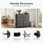 MAYEERTY Fabric Dresser Storage and Organization, Chest of Dresser