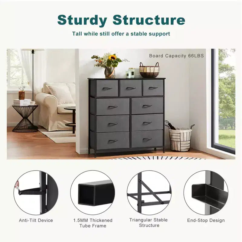 MAYEERTY Fabric Dresser Storage and Organization, Chest of Dresser