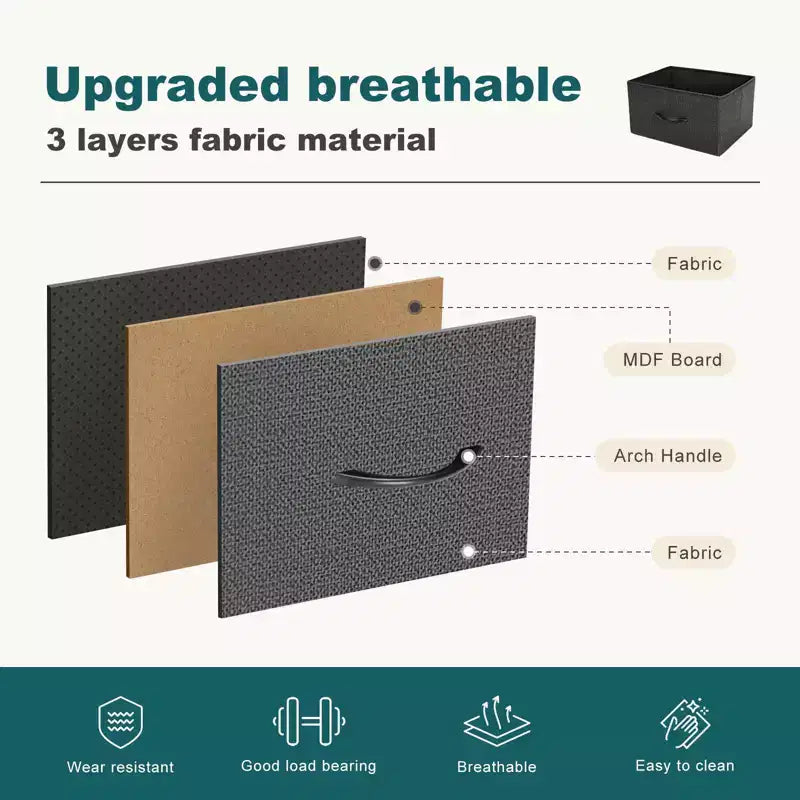 MAYEERTY Fabric Dresser Storage and Organization, Chest of Dresser