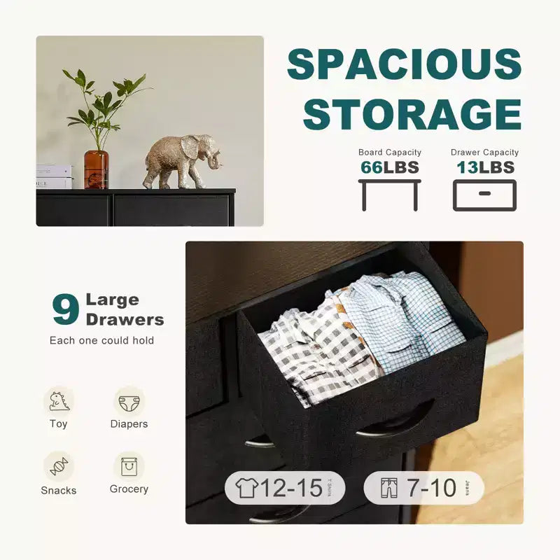 MAYEERTY Fabric Dresser Storage and Organization, Chest of Dresser
