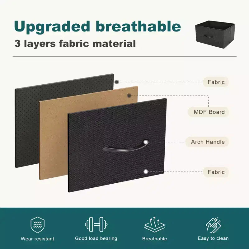 MAYEERTY Fabric Dresser Storage and Organization, Chest of Dresser