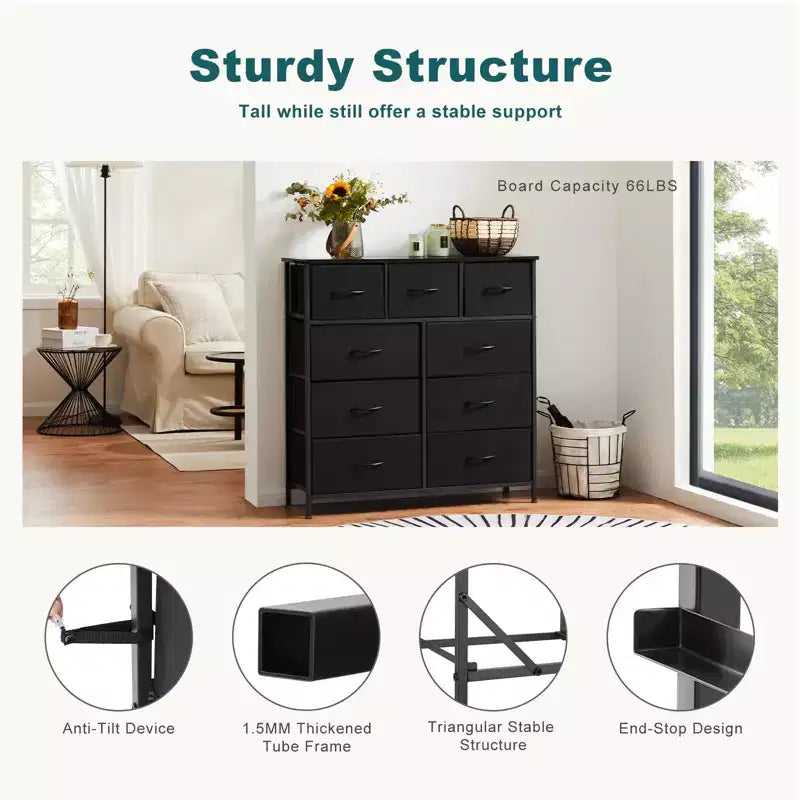 MAYEERTY Fabric Dresser Storage and Organization, Chest of Dresser