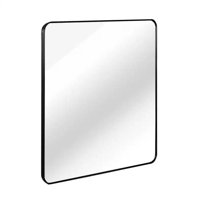 Black Metal Framed Square Bathroom Wall Mirror - Stylish & Durable