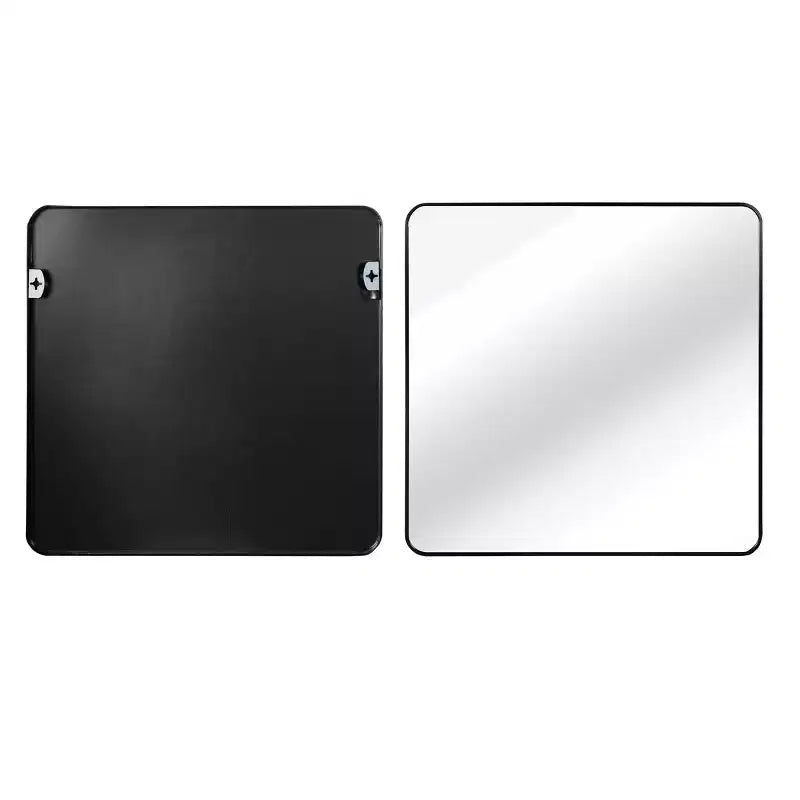 Black Metal Framed Square Bathroom Wall Mirror - Stylish & Durable