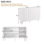 CLIHOME Minimalist Shoe Cabinet, Sideboard Buffet Cabinet with Adjustable Shelves, Large Storage Cabinet with Wave Doors