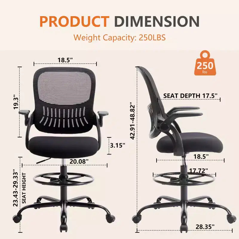 Tall Office Chair for Standing Desk Counter Height Office Chairs