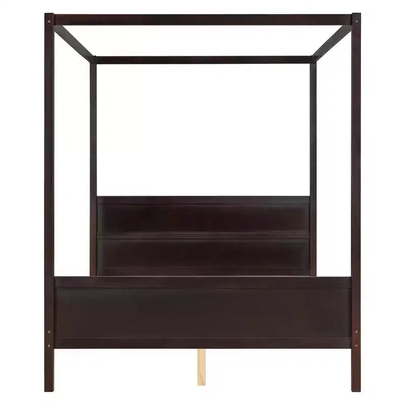 Whisen Queen Size Canopy Bed with Headboard & Footboard, Under-Bed Storage & Decor-Friendly Design