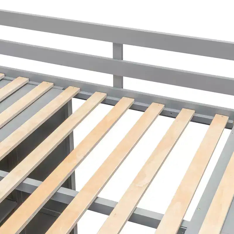 Whisen Full Size Loft Bed, Wardrobe Racks, Foldable Shelves & Desks for Organized Living