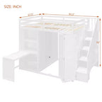 Whisen Full Size Loft Bed, Wardrobe Racks, Foldable Shelves & Desks for Organized Living