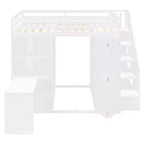 Whisen Full Size Loft Bed, Wardrobe Racks, Foldable Shelves & Desks for Organized Living