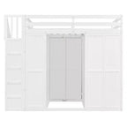 Whisen Full Size Loft Bed, Wardrobe Racks, Foldable Shelves & Desks for Organized Living