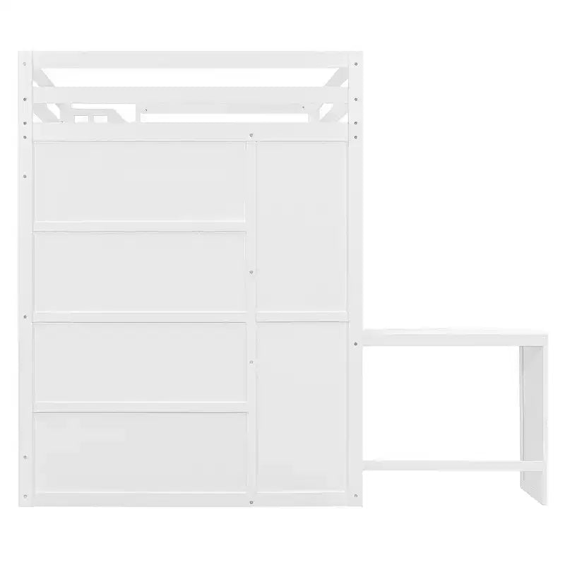 Whisen Full Size Loft Bed, Wardrobe Racks, Foldable Shelves & Desks for Organized Living