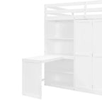 Whisen Full Size Loft Bed, Wardrobe Racks, Foldable Shelves & Desks for Organized Living