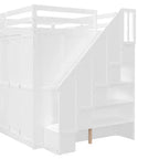 Whisen Full Size Loft Bed, Wardrobe Racks, Foldable Shelves & Desks for Organized Living