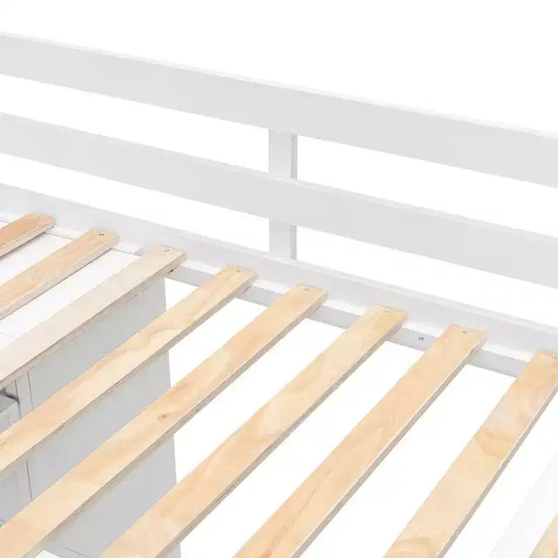 Whisen Full Size Loft Bed, Wardrobe Racks, Foldable Shelves & Desks for Organized Living