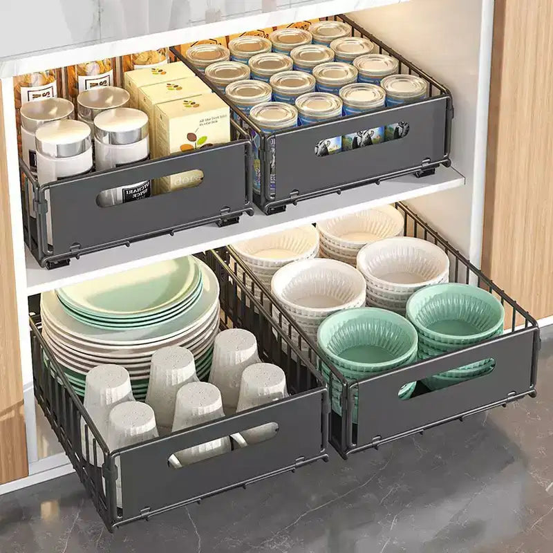 Pull Out Cabinet Organizer | Heavy Duty Carbon Steel | Easy Access, Space-Saving Solution for Kitchen & Pantry Storage