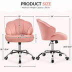 Yaheetech Set of 2 Swivel Upholstered Desk Chair with Tufted Shell-Shaped Back and Adjustable Seat Height