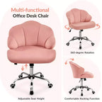 Yaheetech Set of 2 Swivel Upholstered Desk Chair with Tufted Shell-Shaped Back and Adjustable Seat Height