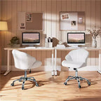 Yaheetech Set of 2 Swivel Upholstered Desk Chair with Tufted Shell-Shaped Back and Adjustable Seat Height