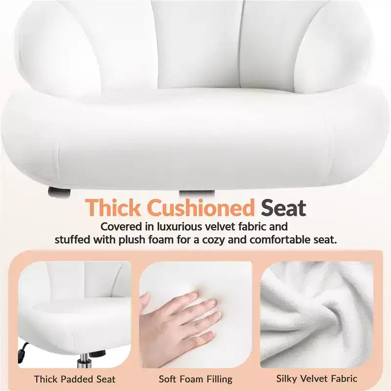Yaheetech Set of 2 Swivel Upholstered Desk Chair with Tufted Shell-Shaped Back and Adjustable Seat Height