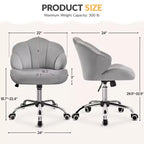 Yaheetech Set of 2 Swivel Upholstered Desk Chair with Tufted Shell-Shaped Back and Adjustable Seat Height