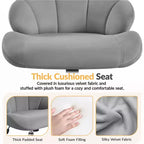 Yaheetech Set of 2 Swivel Upholstered Desk Chair with Tufted Shell-Shaped Back and Adjustable Seat Height