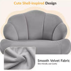 Yaheetech Set of 2 Swivel Upholstered Desk Chair with Tufted Shell-Shaped Back and Adjustable Seat Height