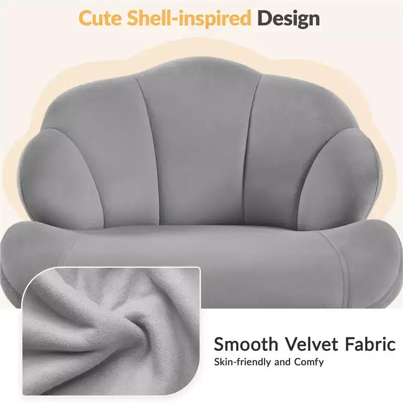 Yaheetech Set of 2 Swivel Upholstered Desk Chair with Tufted Shell-Shaped Back and Adjustable Seat Height