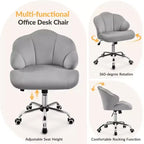 Yaheetech Set of 2 Swivel Upholstered Desk Chair with Tufted Shell-Shaped Back and Adjustable Seat Height