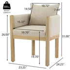 Christopher Knight Home Keera Modern Rubberwood Linen Upholstered Armchairs (Set of 4)