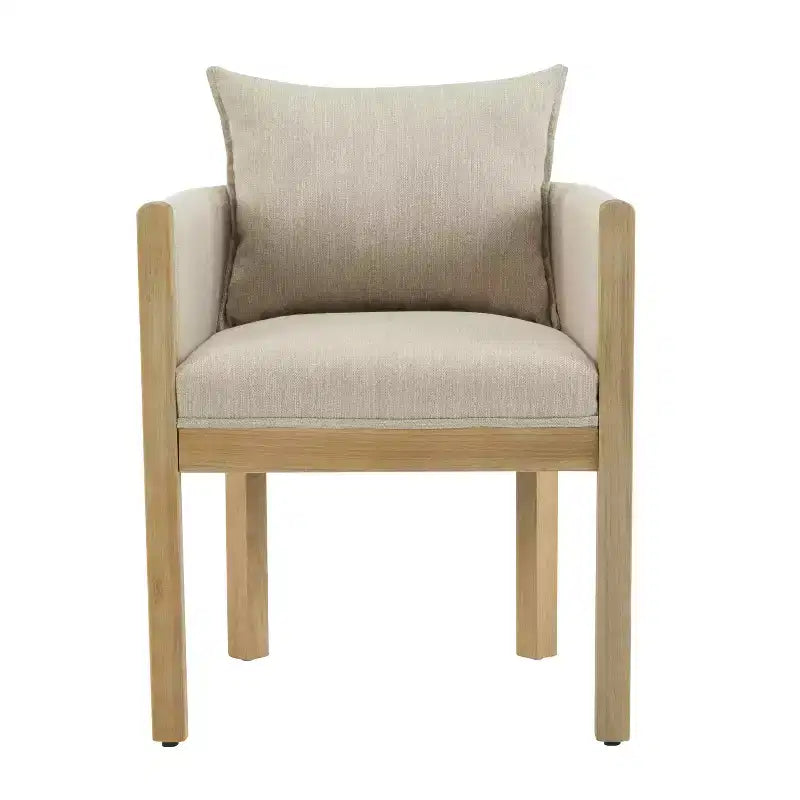 Christopher Knight Home Keera Modern Rubberwood Linen Upholstered Armchairs (Set of 4)