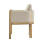 Christopher Knight Home Keera Modern Rubberwood Linen Upholstered Armchairs (Set of 4)