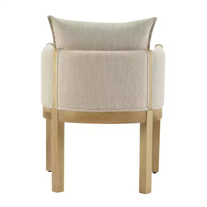 Christopher Knight Home Keera Modern Rubberwood Linen Upholstered Armchairs (Set of 4)