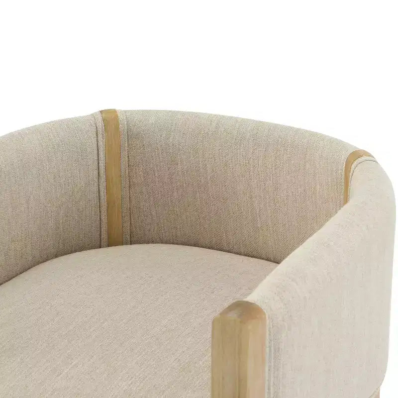 Christopher Knight Home Keera Modern Rubberwood Linen Upholstered Armchairs (Set of 4)
