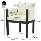 Christopher Knight Home Keera Modern Rubberwood Linen Upholstered Armchairs (Set of 4)