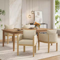 Christopher Knight Home Keera Modern Rubberwood Linen Upholstered Armchairs (Set of 4)