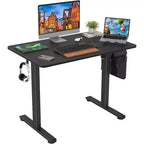 PexFix 40 x 24 Electric Standing Desk Black Desktop Height Adjustable Computer Desk Stand up Home Office Desk with Splice Board