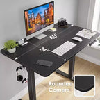PexFix 40 x 24 Scrivania Elettrica Regolabile in Altezza Nera Scrivania per Computer da Ufficio con Piano Unico e Pannello di Giunzione