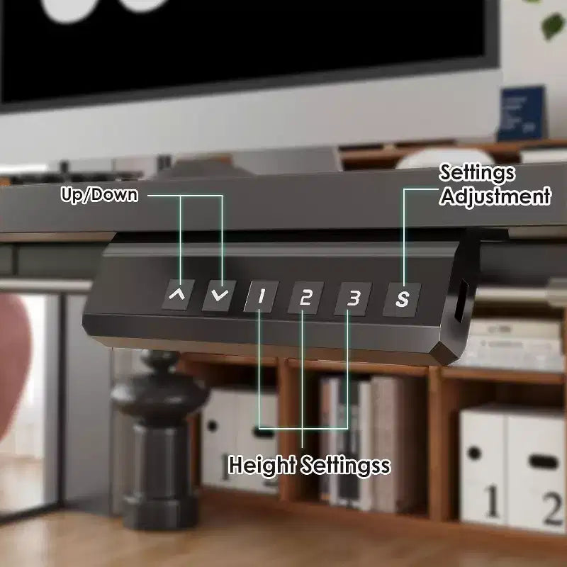 PexFix 40 x 24 Scrivania Elettrica Regolabile in Altezza Nera Scrivania per Computer da Ufficio con Piano Unico e Pannello di Giunzione